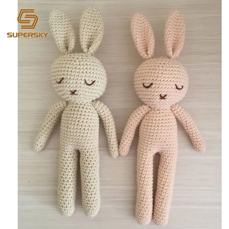 Personalized Organic Cotton Yarn Crochet Amigurumi Bunny Baby Crochet Amigurumi Toys Hand Crochet Stuffed Animals