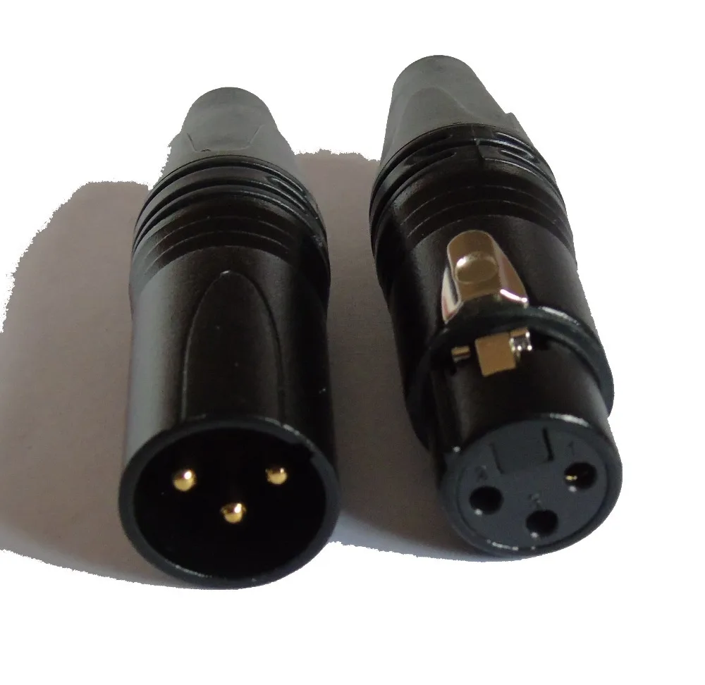 10pcs XLR 3 Pins 12mm Audio Cable Connector Chassis Mount 3 Pin Plug Adapter
