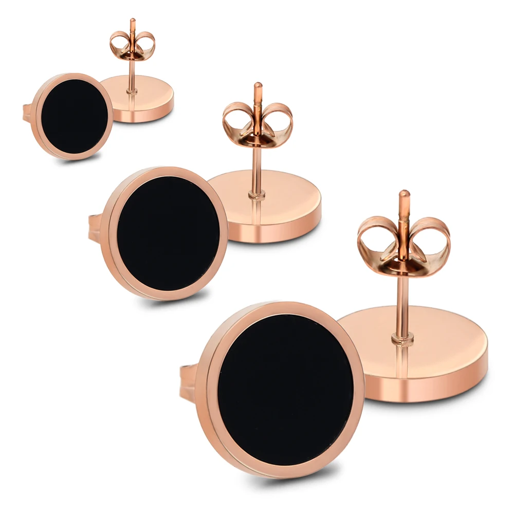 

Women Rose Gold Titanium Steel Fashion Stud Earring Designs New Model Earrings