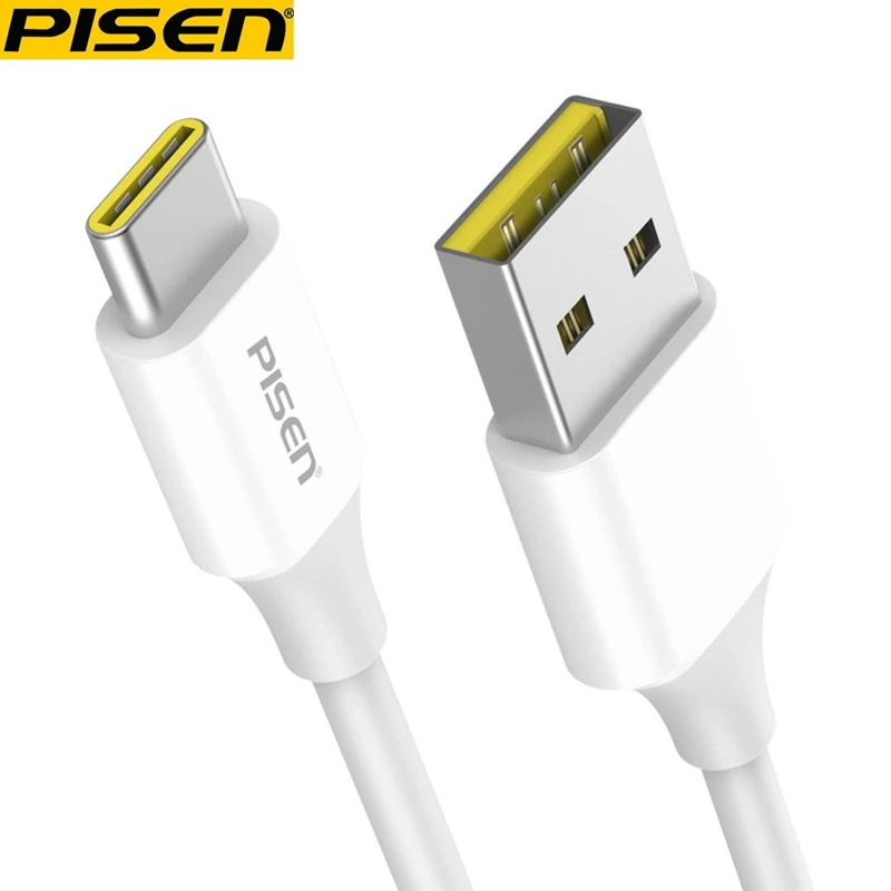 

9PISEN 1m 3A Fast Charger USB A to C Charging Type-C Cable, White;black