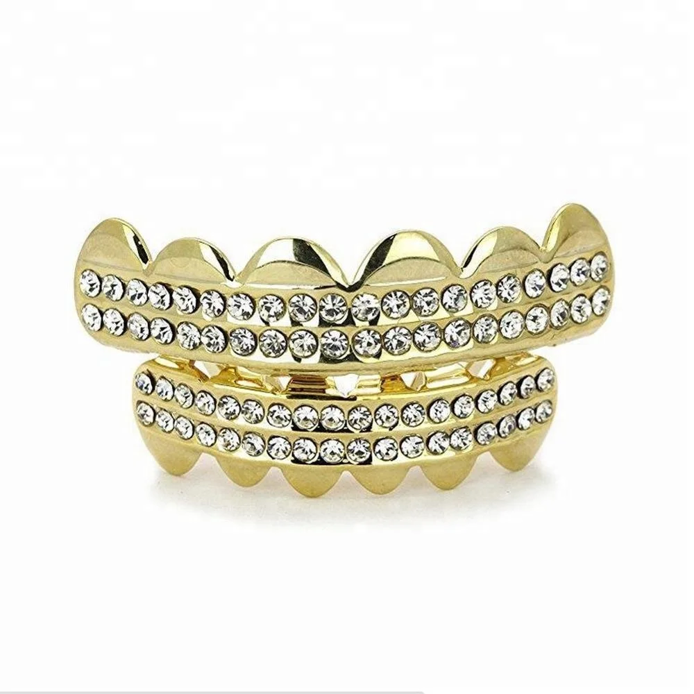 

Hot Sale Hip Hop Grillz Bling Teeth Gold Plated Grills Teeth