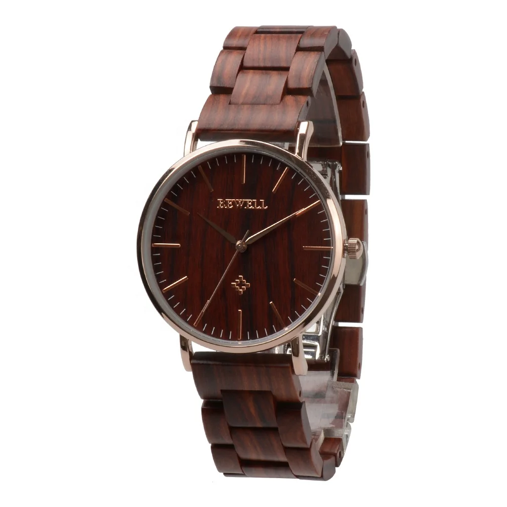 

New wooden wrist watch customization wood watch dial stainless steel case watches oem men