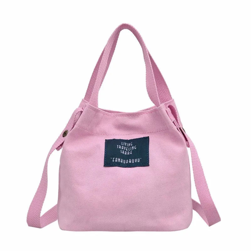 2018 New Wholesale Friendly Cute Pink Ladies Cotton Canvas Handled Tote