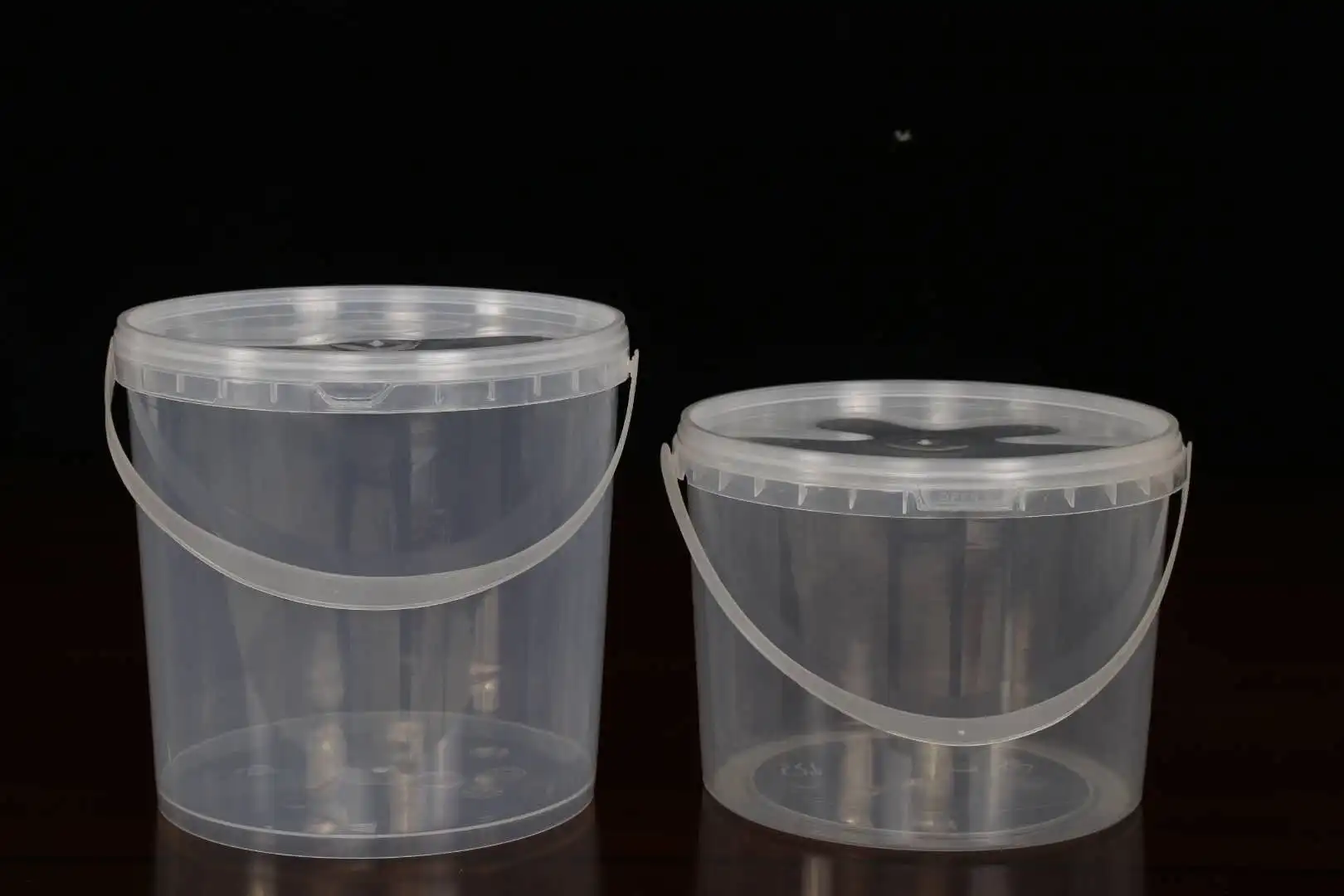 2017 New Round 3.5l Clear Food Grade Plastic Bucket For Food Packaging