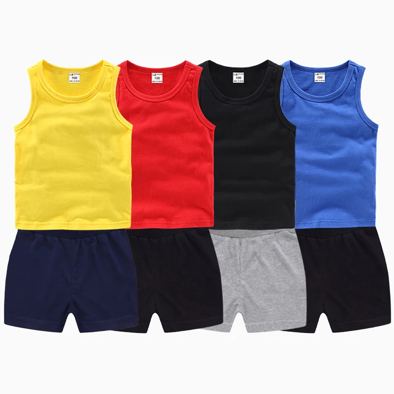 

Oem Children Cool Summer Tank Tops And Boys Sweat Shorts Clothing Sets