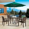 Hot selling rattan cafe shop outdoor table set wicker table and chairs set with umbrella