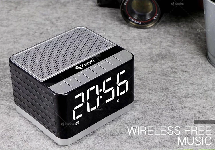 Creative Mini BT Wireless Portable Boombox Alarm Clock Speaker With TF/FM/USB/LCD Function - ANKUX.COM