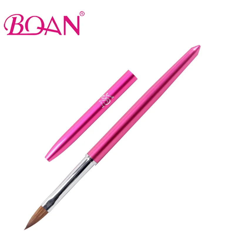 

BQAN 100% Pure Kolinsky Hair Metal Handle Salon Using 3D Art Nails Design Acrylic Nail Brush, Rose, other colors are ok