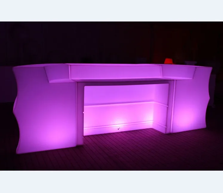 IP68 Water proof Modern appearance commercial led furniture pe white plastic illuminated led drink bar counters with 16 colors