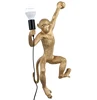 Home Modern Indoor Fancy LED Sconce Kids Room Resin Figurine Gold Monkey lamp Lighting Wall Decor