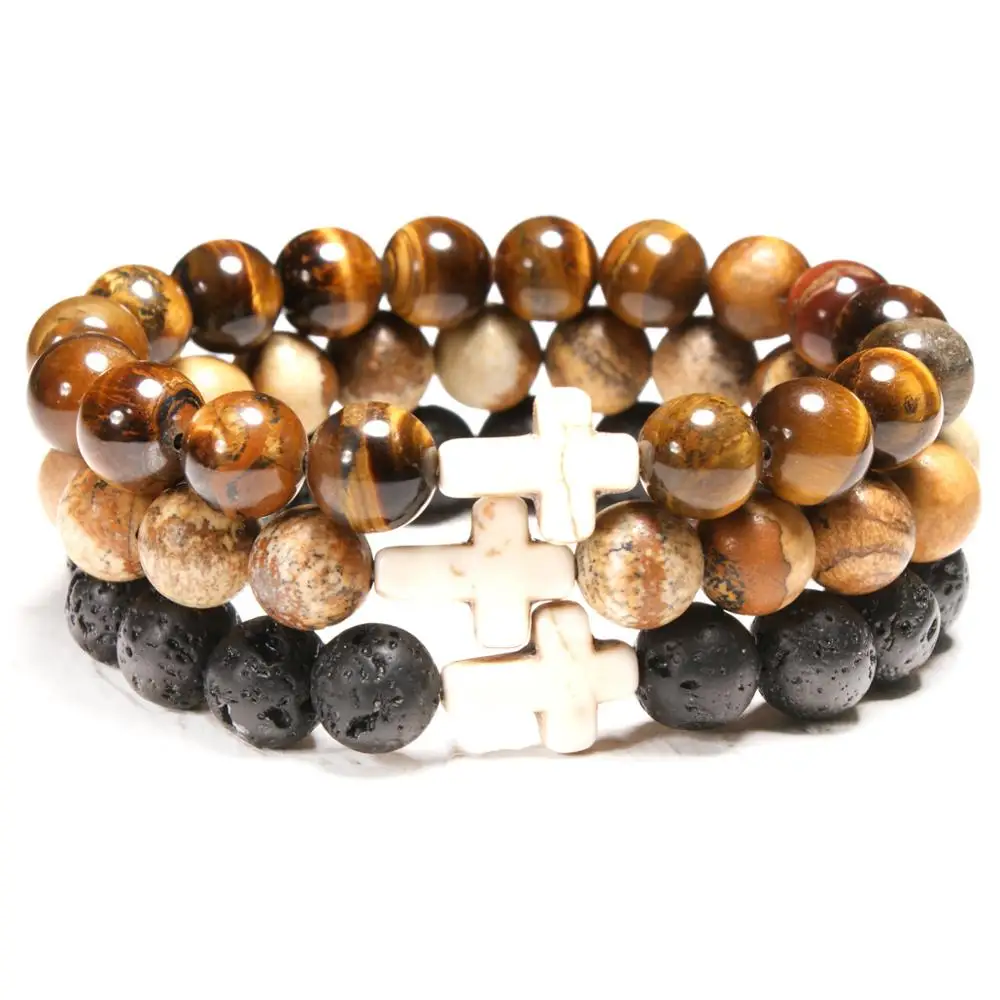 

10mm Stone Beads Natural Stone Yoga Bracelet for men