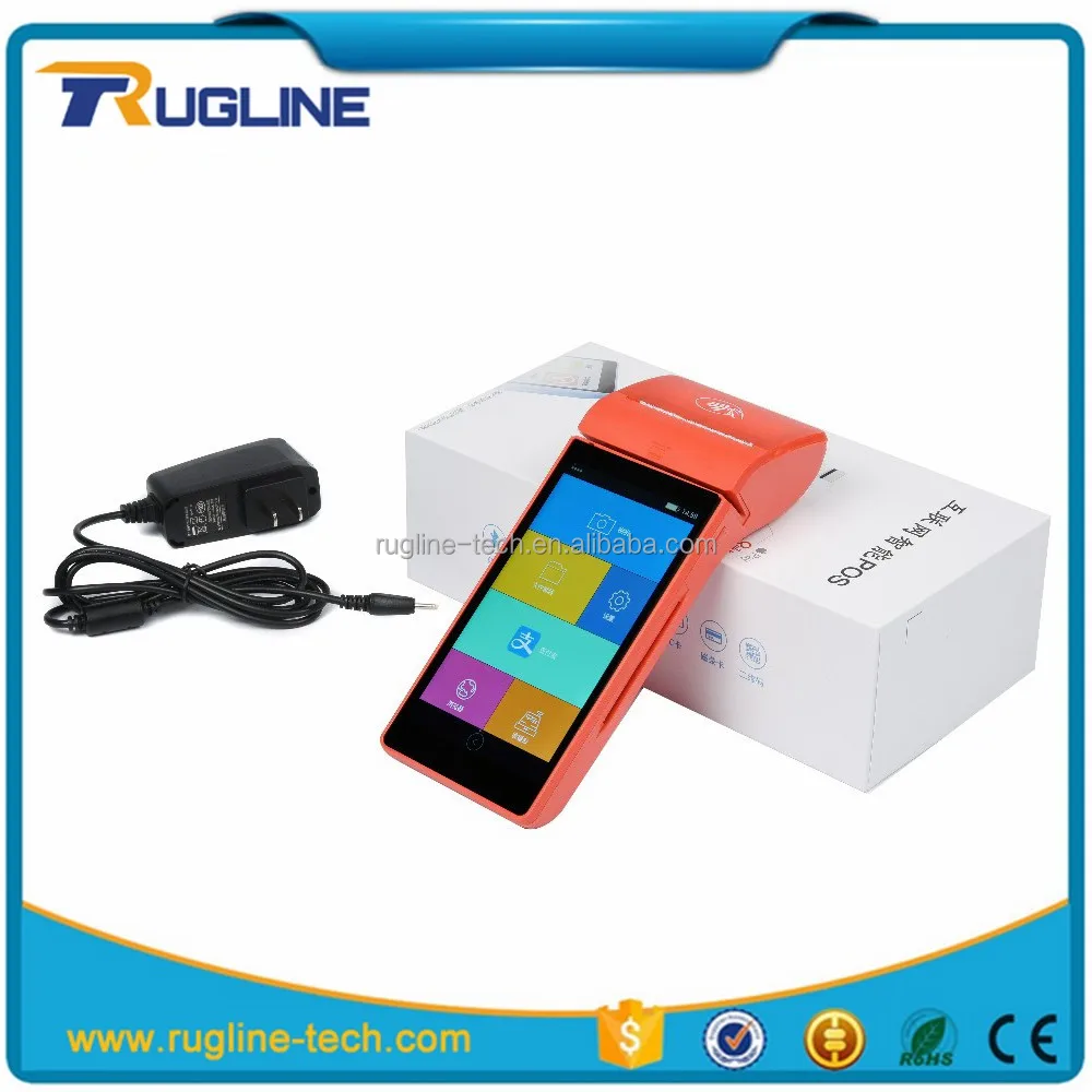 

touch screen 4G android 5.1 wireless POS Terminal Mobile handheld credit card swipe machine with thermal printer