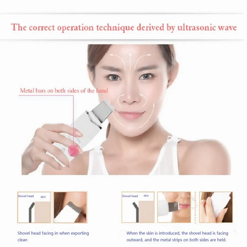 
2020 Ultrasonic Facial Skin Scrubber Beauty Care Massager Facial Beauty Instrument 