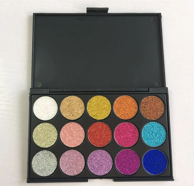 

Private label waterproof 15 color diamond eyeshadow palette, 55 color