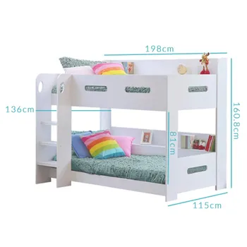 Sky White Bunk Bed - Ladder Can Be 