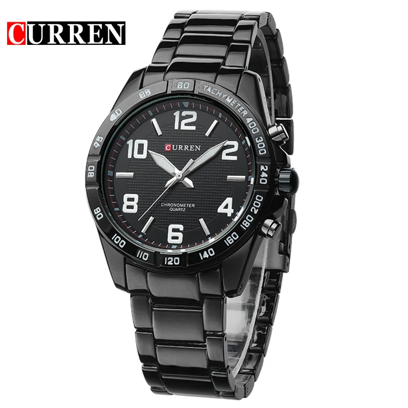 

Japan Movt Quartz Curren8107 Men Watches Men Brand China Watch Manufacture Chain Wristwatch, Black white