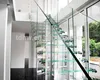 Customized Laminated Glass Treads Straight Floating Staircase/Glass Stairs with Railing
