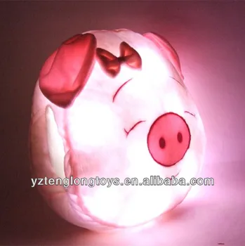 Novelty Led Bright Night Light Plush Pink Pig Pillow Buy Pink Pig