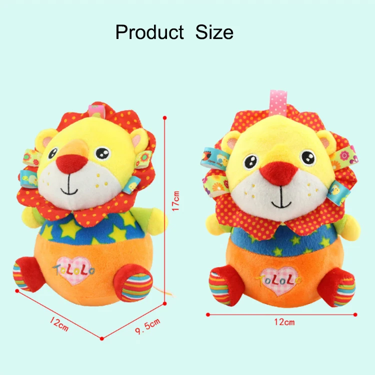 Baby Toys Wholesale Stuffed Animal Plush Lion Baby Bell Rattles Cute