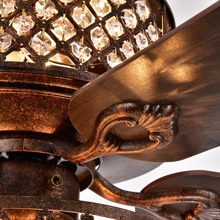 
Cheap New Household Small Mini Decorative Modern Crystal Ceiling Fan With Light 