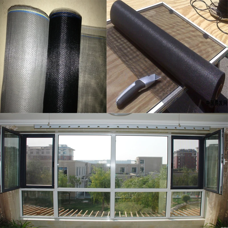 16*18 mesh Black fiberglass window insect screen netting