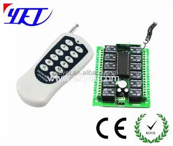 Long Distance Dc12v 24v Wireless 12 Ch Controller And Receiver For