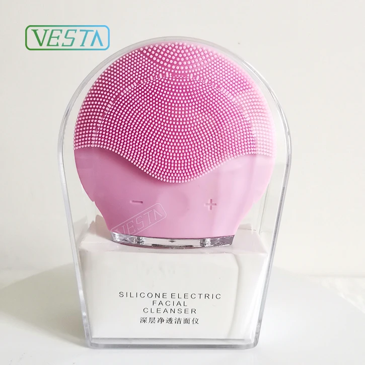 

Vesta Electric Silicone Facial Cleansing Brush Face Massager Cleanser Facial Cleaning Brush for Pore Cleansing