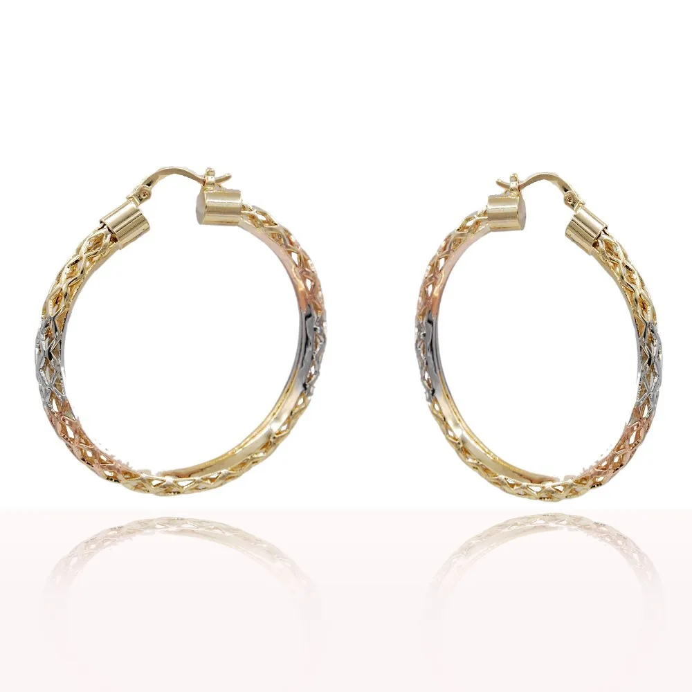 

Wholesale Jewelry 18k Gold Plated Jewelry Big Round Hoop Earrings Design, Rose gold,champagne,rhodium