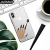 Fun Hand Emoji Black Fingerna Polish Lipstick Soft TPU Clear Phone Case For iphone X 6S 6 7 8 Plus Phone Cartoon Cover DIY Cases