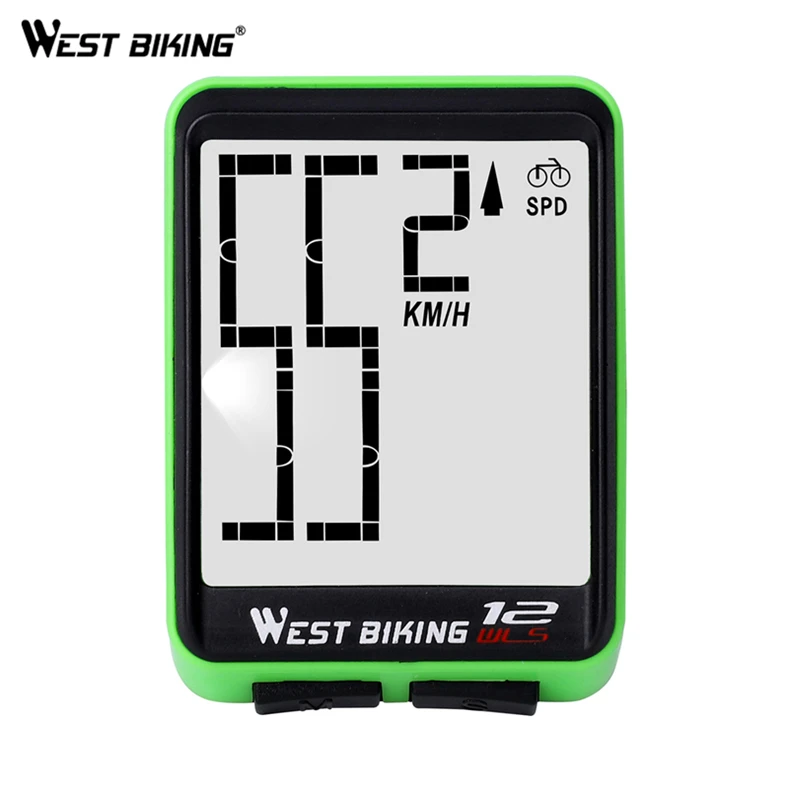 

WESTBIKING Wireless Large Size Screen Bicycle Computer Waterproof Backlight Speedometer Odometer Cycling Stopwatch Bike Computer, Black/red/green/blue