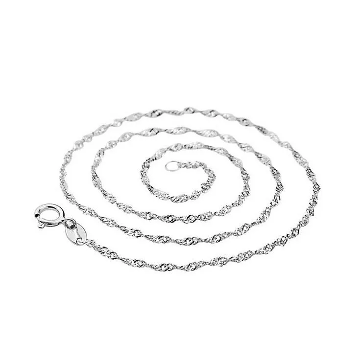 

Tryme Fine jewelry genuine 925 Sterling Silver Water wave chain Free shipping, N/a