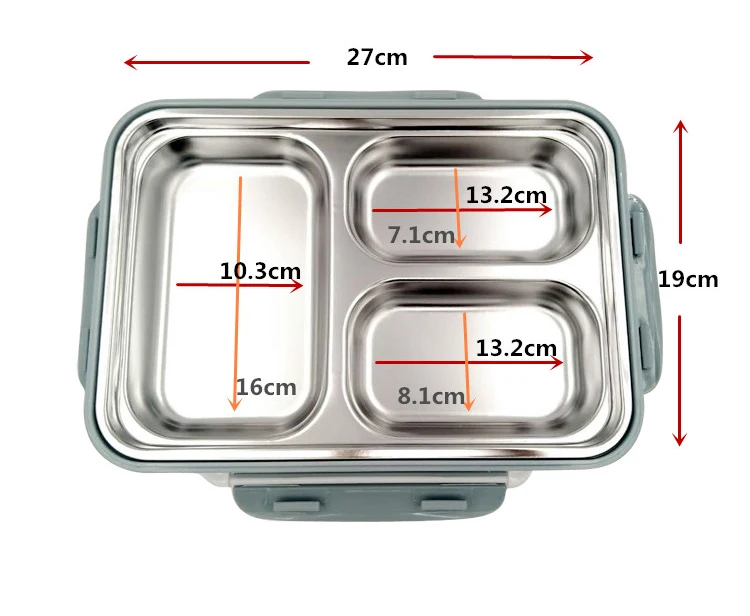 bentolunchbox Bento Lunch box With Lock Clips Leak-proof 49OZ Food Containers High Quality Square Tin Box
