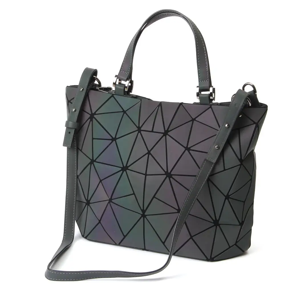 

Reflective Cross-Body Geometric Lingge Lattice Luminous Shoulder Bag purse Handbags for women