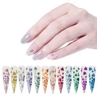 

New Design 12 Colors Heart and Cross Nail Art Sequins Fashion Nail Decorate Paper Box Package Art Nail Accessories