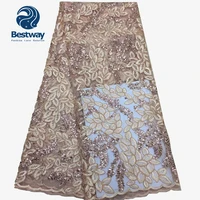 

Bestway latest cord embroidered sequins french nigerian lace fabric