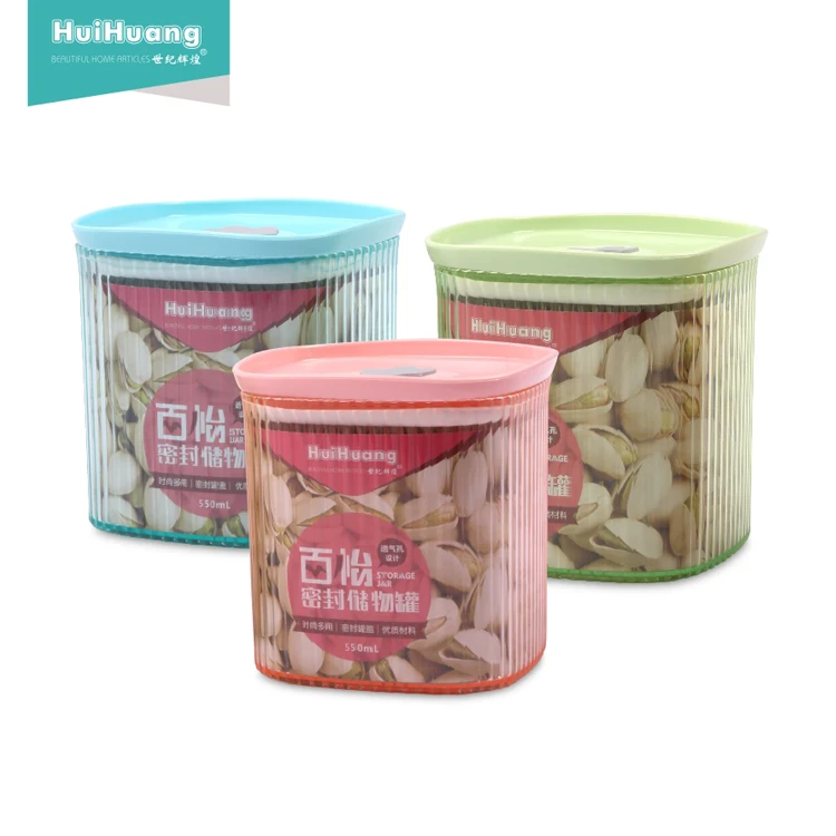 Wholesale high quality home kitchenware multi-colored plastic canister airtight canister for sugar tea coffee .jpg