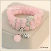 Bracelet with Charm - Charm Bracelet - Pale Pink - Bridal Jewellery - Pastels for Spring/Summer pink Crystal Bracelet GEM1034