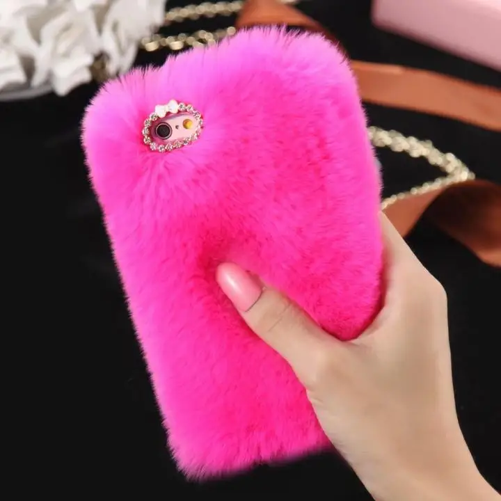 

Promotional gift fuzzy soft plush phones cases phone accessories mobile case covers for apple iphone   7plus 8, Multi-color for option