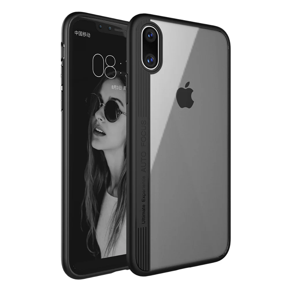 

Ultra slim Transparent Clear TPU PC Drop Protect Acrylic Back Cover Case For iPhone X 10