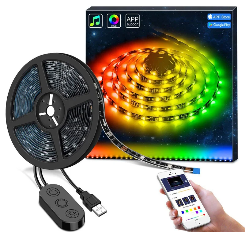 5m LED Strip Lights for TV with Smart Life APP RGBW Multi DIY Color Accent LED Strips for Decoration