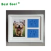 Dog or Cat Pet Pawprint Keepsake Kit Picture Wooden Photo Frame, Clay Mold, Personalized Gift