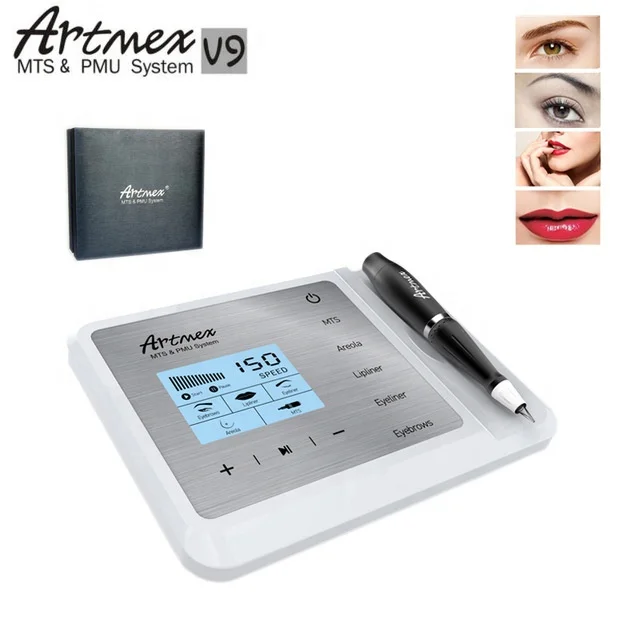 

Newest Permanent Makeup Tattoo Machine Artmex V9 Eye Brow Lip Rotary Pen MTS PMU System With V9 Tattoo Needle, White