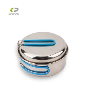 Image of Outdoor camping hiking picnic Easy Carry Portable cooking stainless steel pots and pans