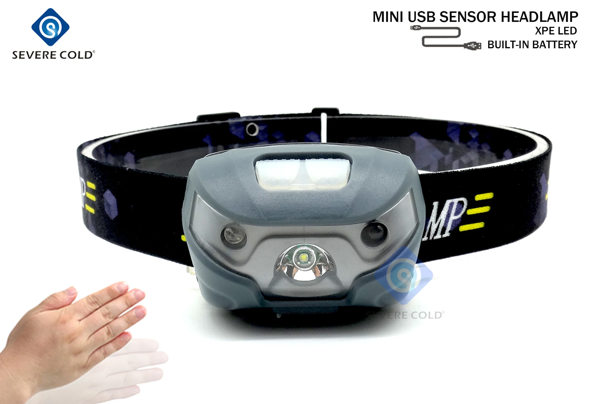 3000Lm USB Mini Rechargeable LED Headlamp Body Motion Sensor Camping Headlight h 