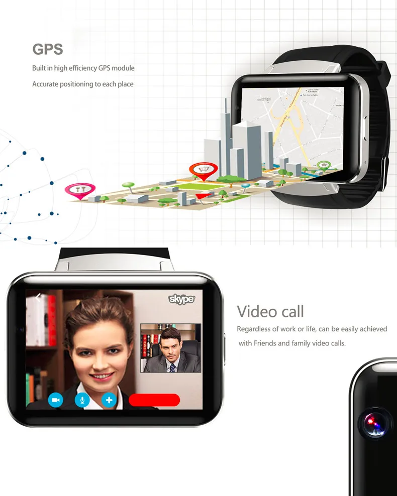 Wrist Watch Tv Mobile Phone Mtk6572 Quad Core 900amh 512mb+4gb 3g Gps