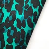 green stretch shirting leopard print fabric kain cotton spandex fabric