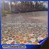Decorative paving floor dark rusty flagstone stepping stones