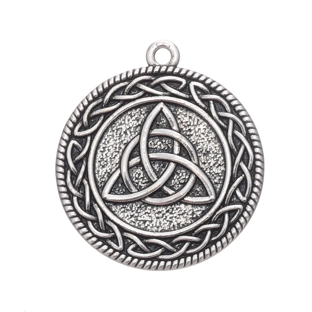 

punk rock celtic knot triquetra pendant wicca charm DIY accessories, Silver