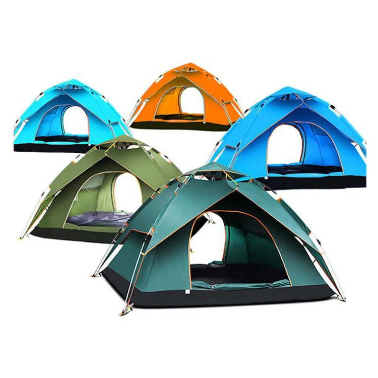 

Double Layer Automatic Hydraulic Tent 3-4 Person Instant Setup Waterproof Camping Tent, Custom