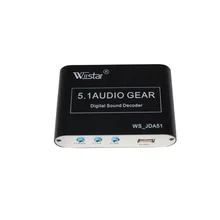 Wiistar 5.1 ch audio decoder SPDIF Coaxial to RCA DTS AC3 digital to 5.1 amplifier analog Converter for PS3,DVD player, Xbox